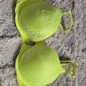 Victoria's Secret Neon Green Rhinestone Bra